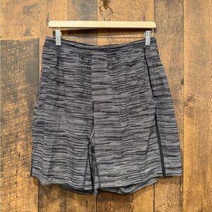 Lululemon men’s lined pace breaker shorts Less Space Black Grey size 30 EUC